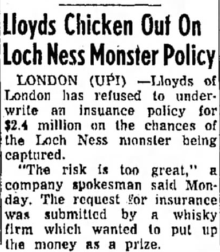Illustration for article titled That Time Lloyds of London Insured The Loch Ness Monster